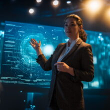 AiGSES-A woman is speaking on stage